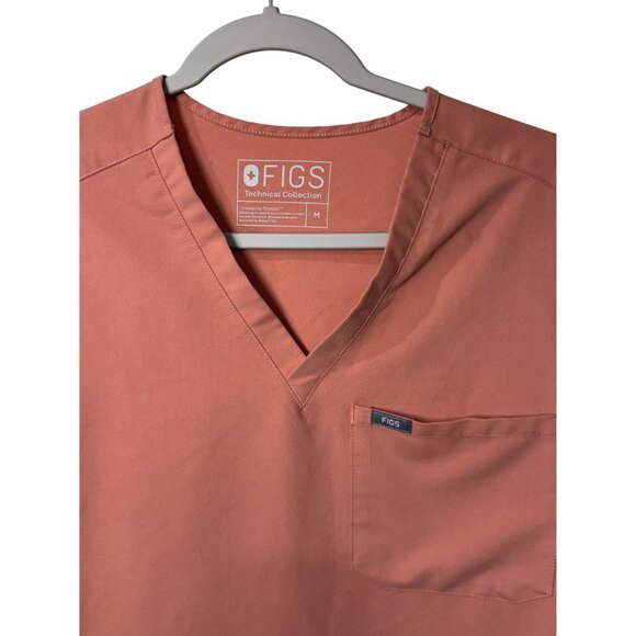 Figs Technical Collection pink Scrub Top M V-Neck Lightweight Catarina - Picture 3 of 6